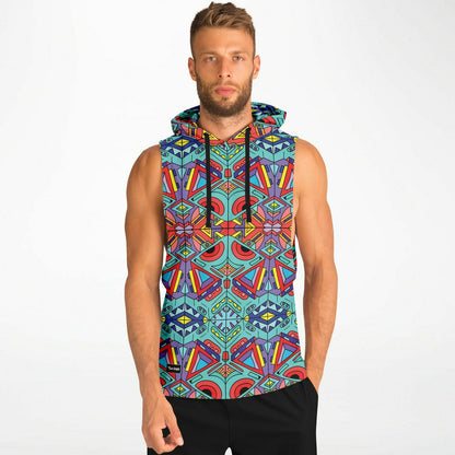 Trippy doddle pattern 01 Sleeveless hoodie