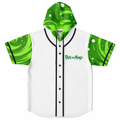 Rick and morty Hooded Baseball Jersey