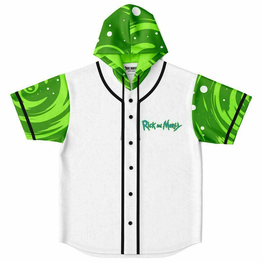 Rick and morty Hooded Baseball Jersey