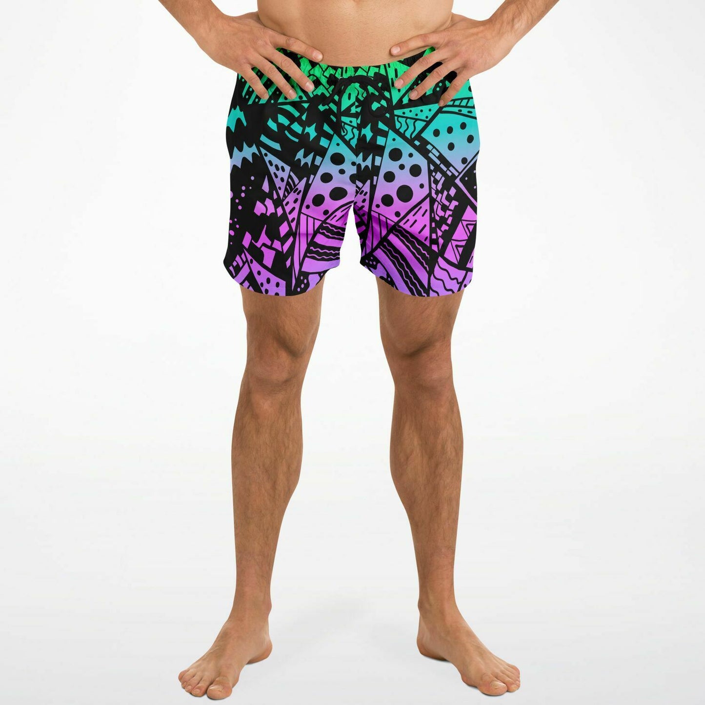 Colorful Abstract lines Swim Trunks