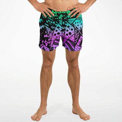 Colorful Abstract lines Swim Trunks
