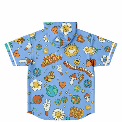 Stay Groovy Hooded Baseball Jersey