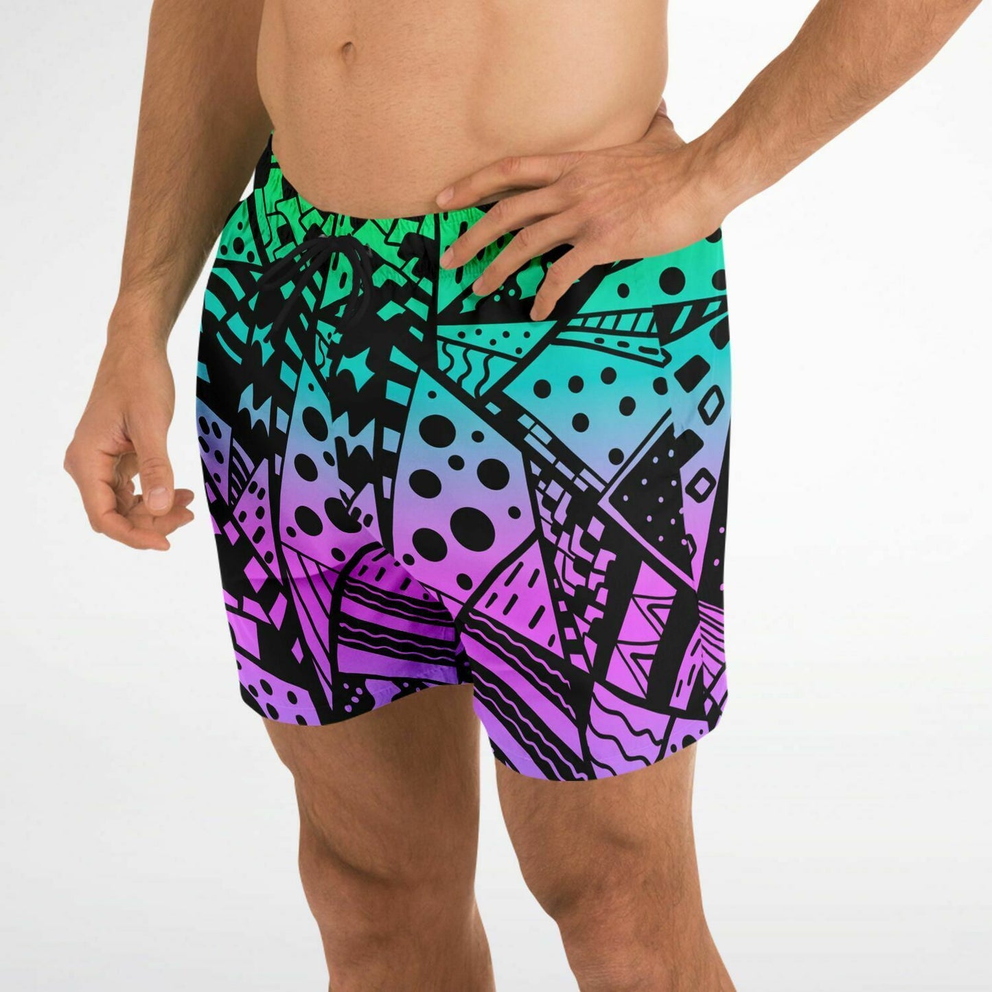 Colorful Abstract lines Swim Trunks