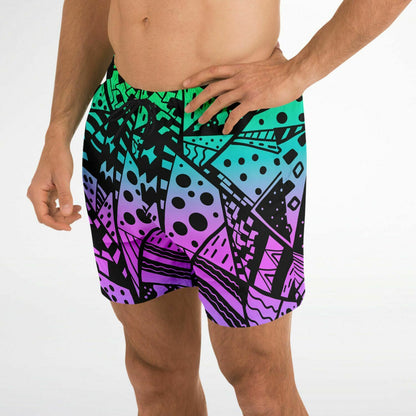 Colorful Abstract lines Swim Trunks