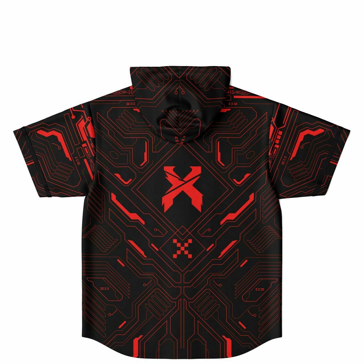 Red Hud Hooded Baseball Jersey