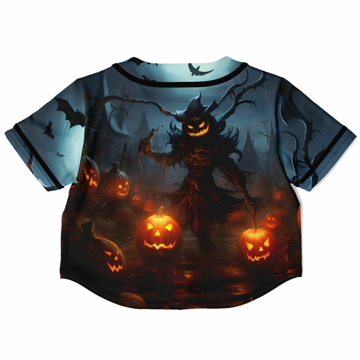 Trick or Treat Halloween Cropped Baseball Jersey