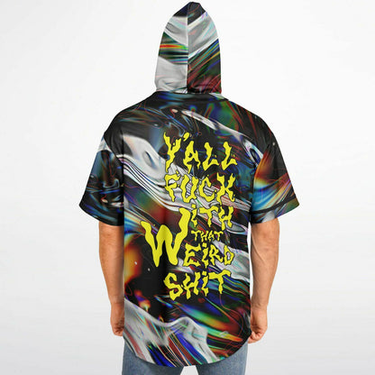 Glitch custom Hooded Baseball Jersey