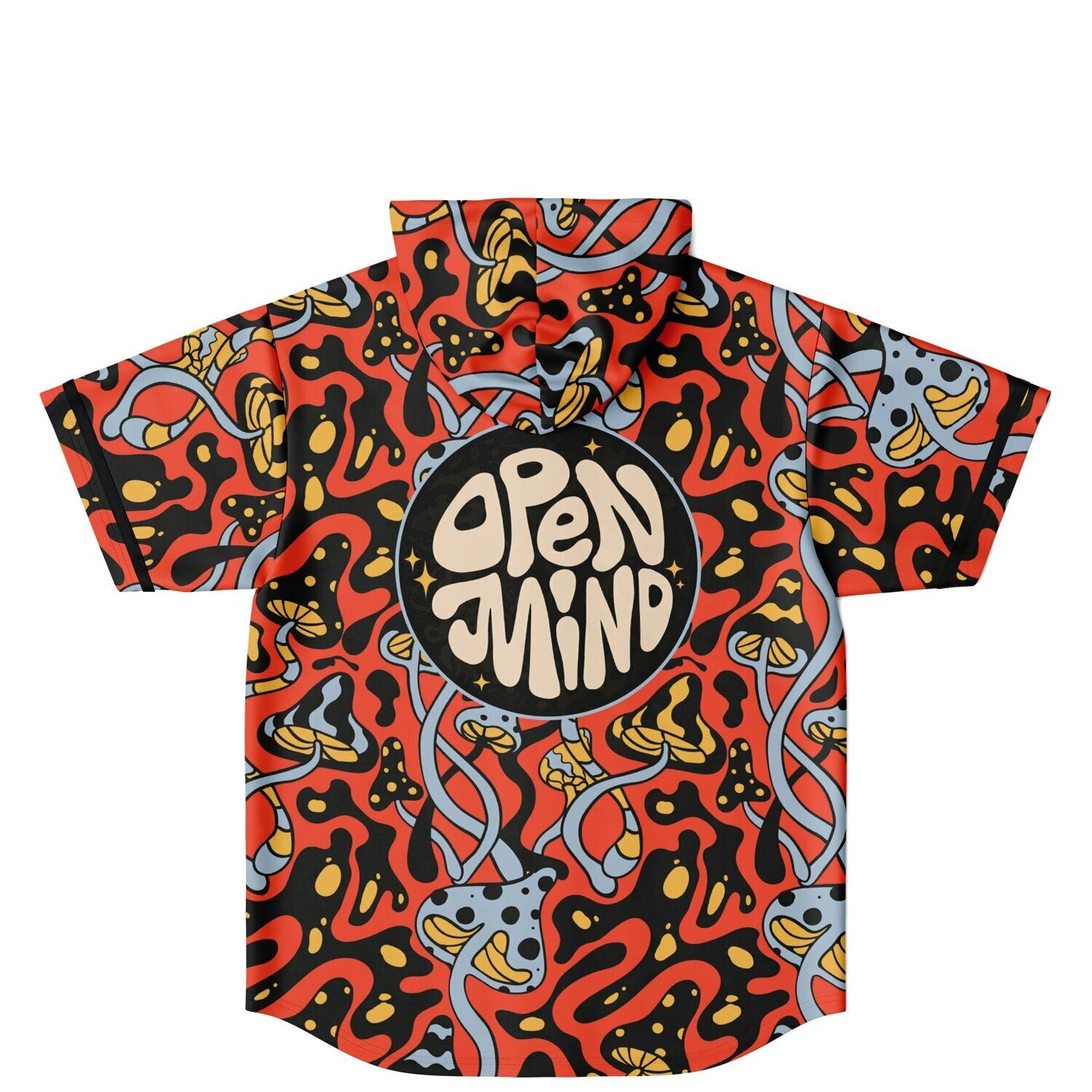 with open mind Hooded Baseball Jersey