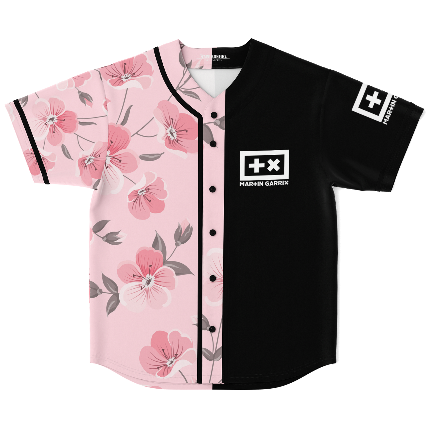 Martin garrix pink flowers baseball jersey Smiley  (new)