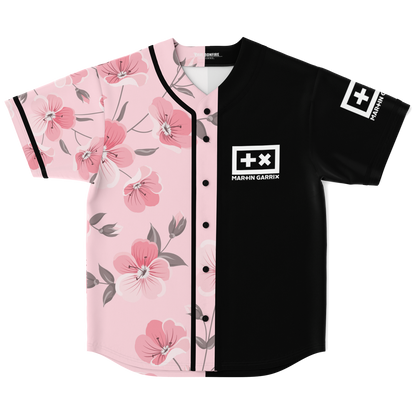 Martin garrix pink flowers baseball jersey Smiley  (new)