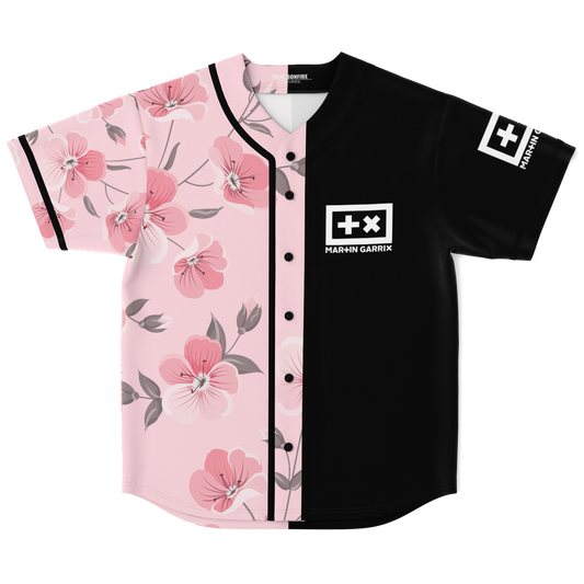 Martin garrix pink flowers baseball jersey Smiley  (new)