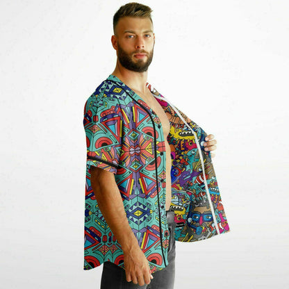 Trippy doddle pattern 01 Reversible Baseball Jersey