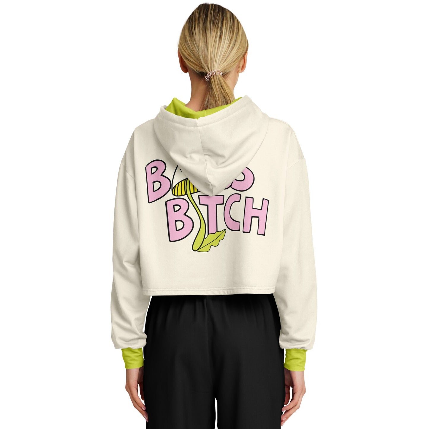 Bass bitch cropped hoodie