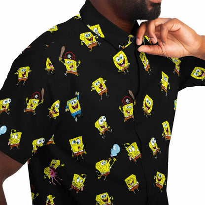Spongebob Mood Short Sleeve Button Down Shirt