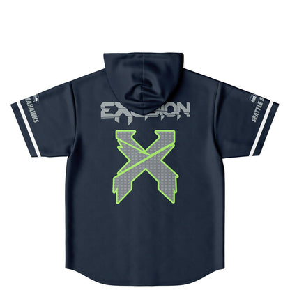 Sea x custom Hooded Baseball Jersey