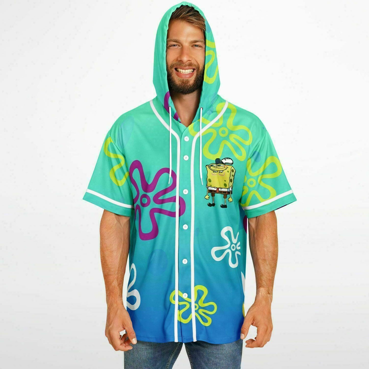 Spongebob Hooded Baseball Jersey