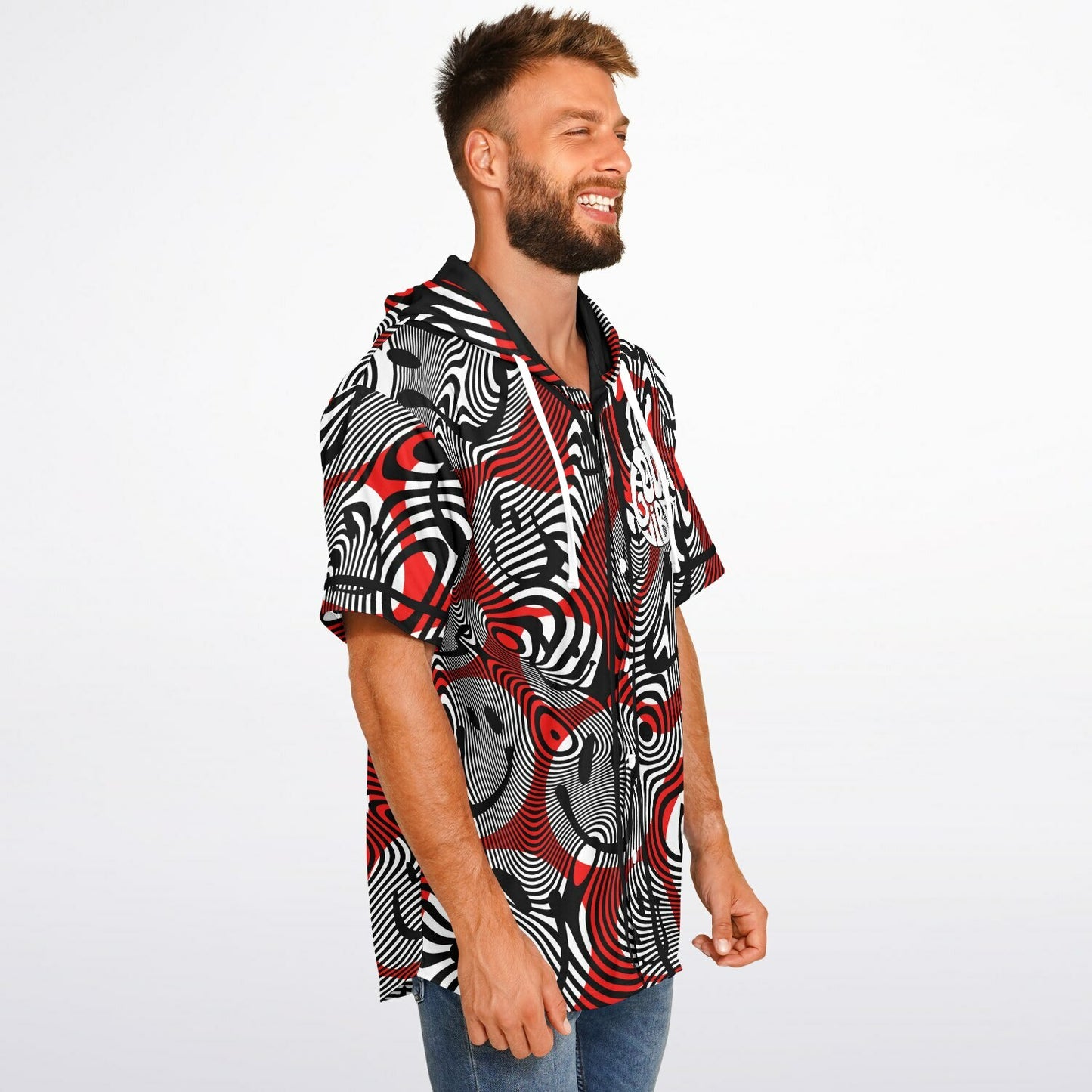Good vibes Hooded Baseball Jersey