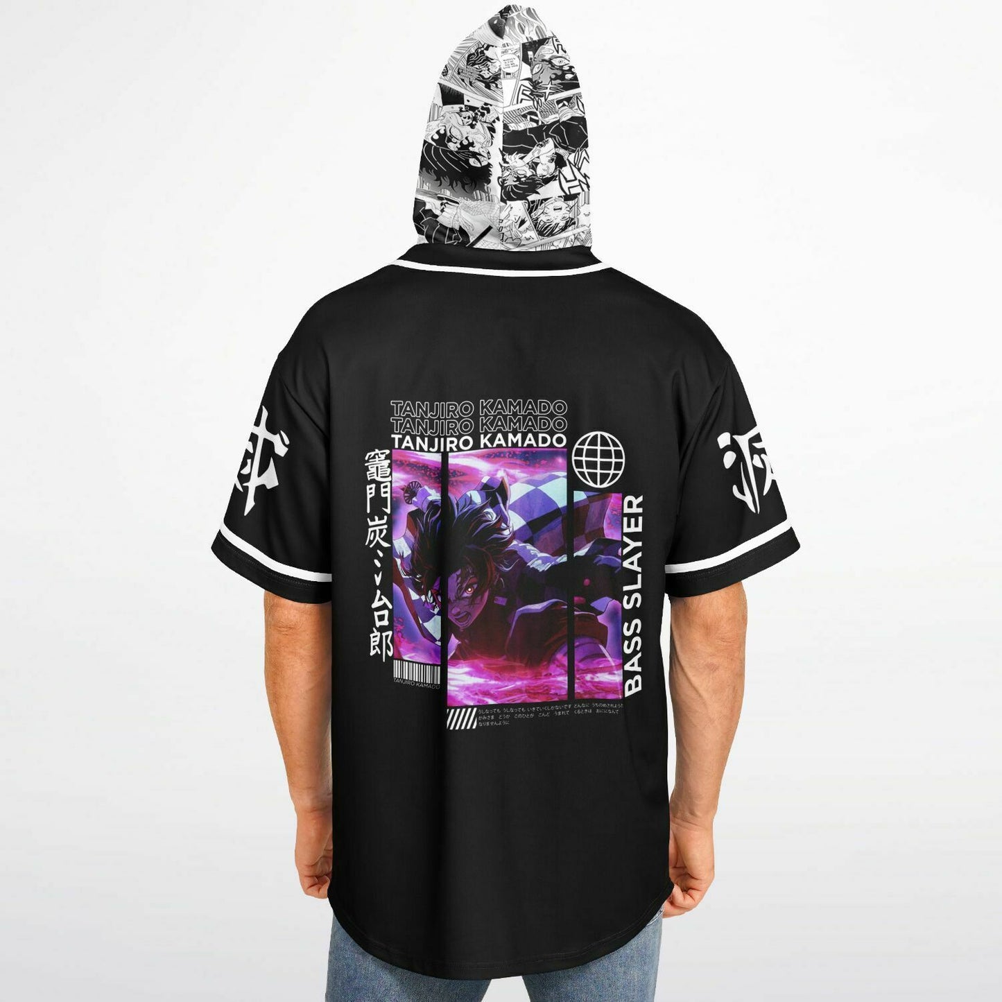 Bass slayer Hooded Baseball Jersey