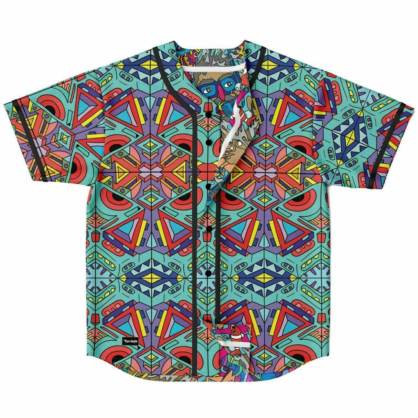 Trippy doddle pattern 01 Reversible Baseball Jersey