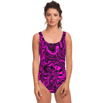 Pink trippy Doddle rave bodysuit