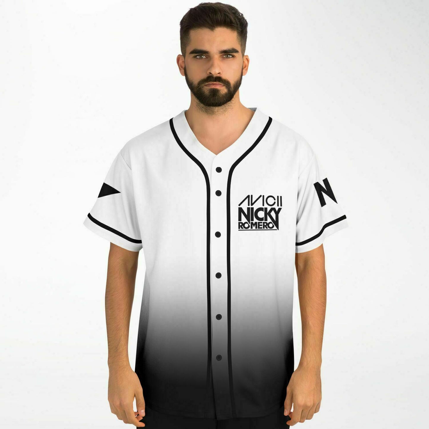 Edwin F custom Baseball Jersey (White and black)