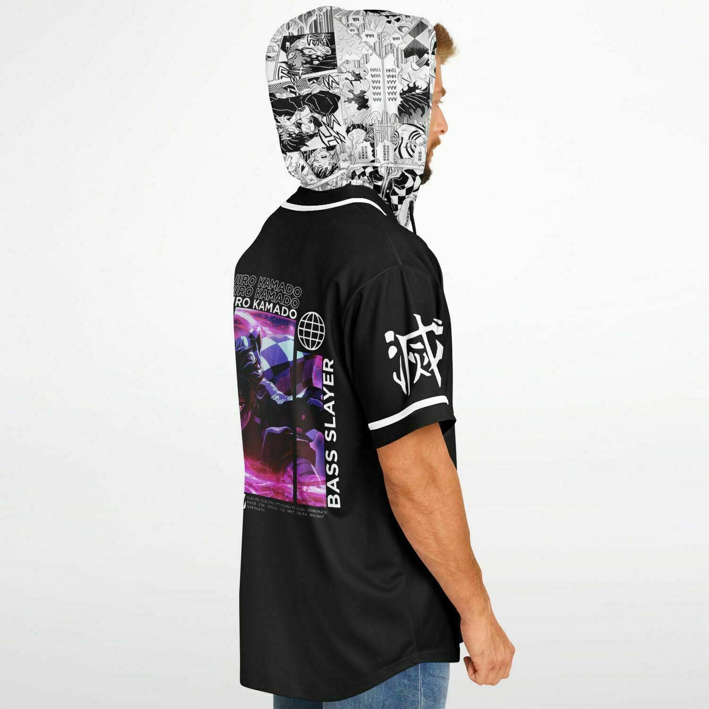 Bass slayer Hooded Baseball Jersey