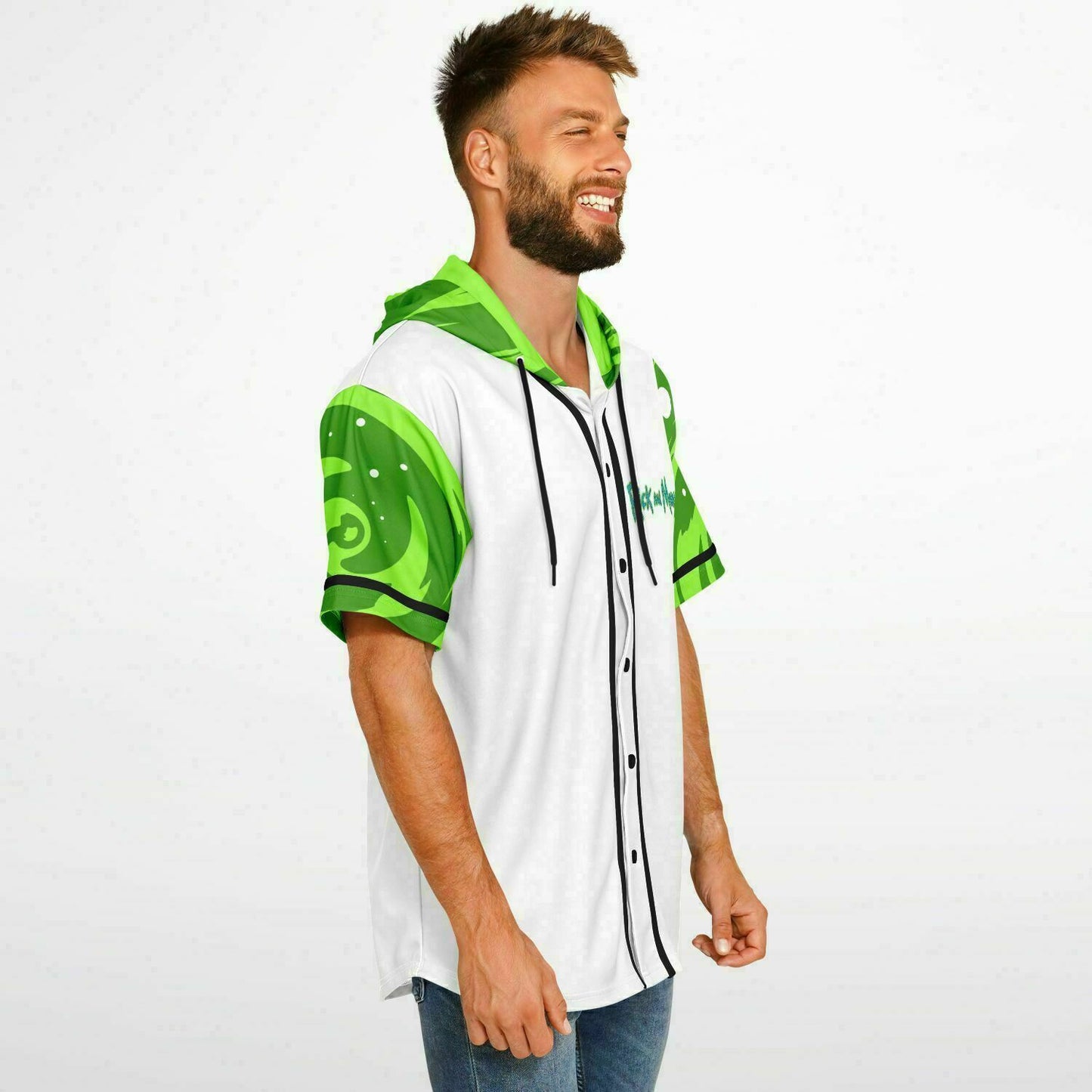 Rick and morty Hooded Baseball Jersey