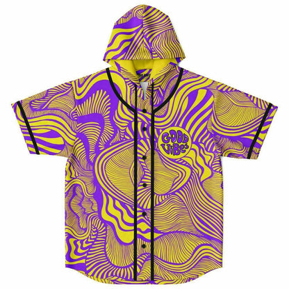 Good vibes Hooded Baseball Jersey