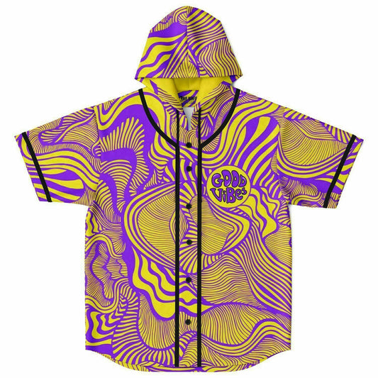 Good vibes Hooded Baseball Jersey