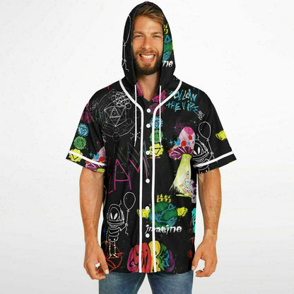 Peace love and wubz Hooded Baseball Jersey