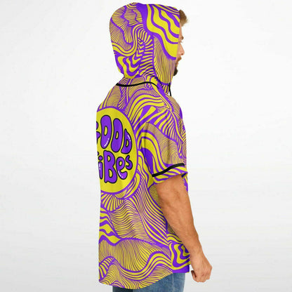 Good vibes Hooded Baseball Jersey