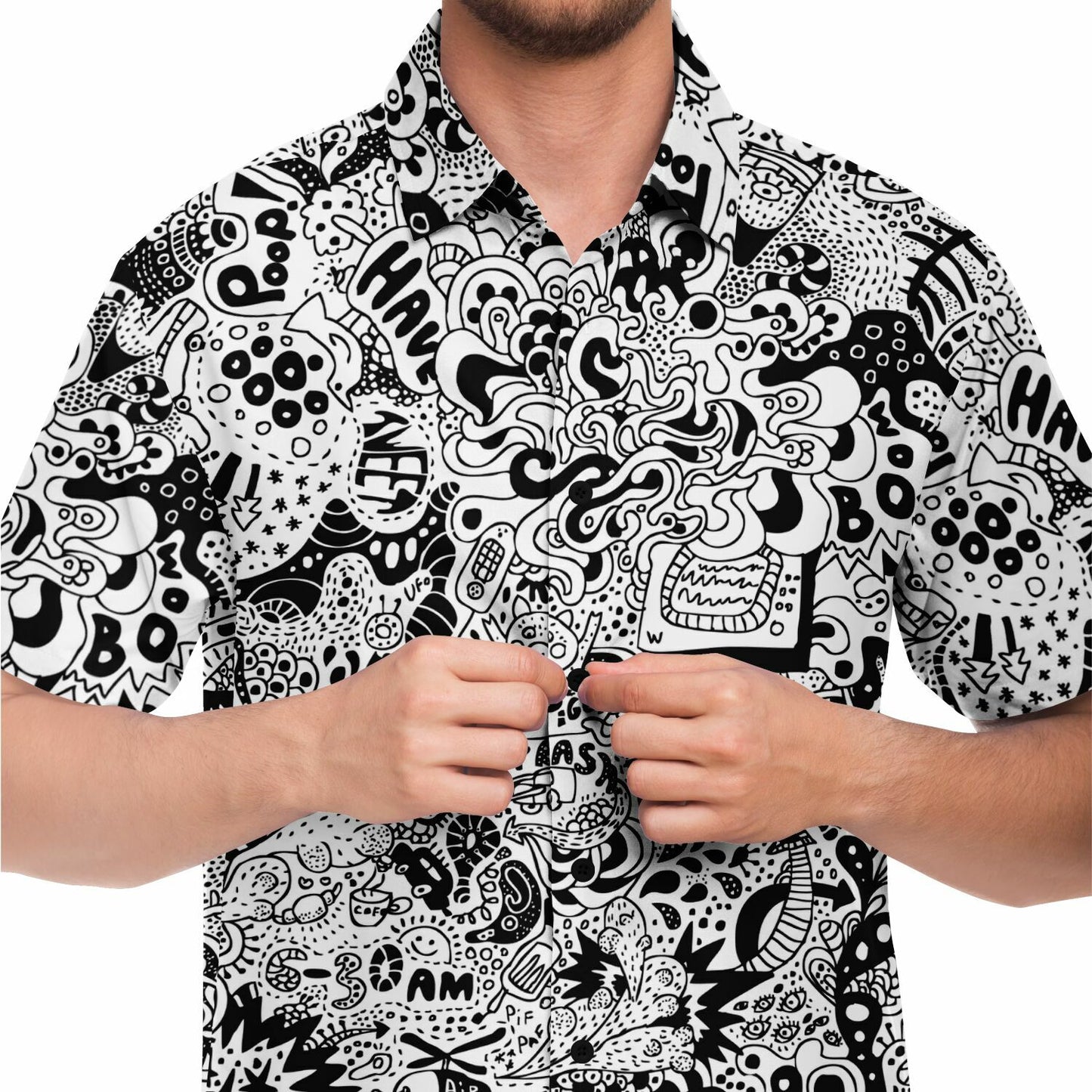 Trippy doddles Short Sleeve Button Down Shirt
