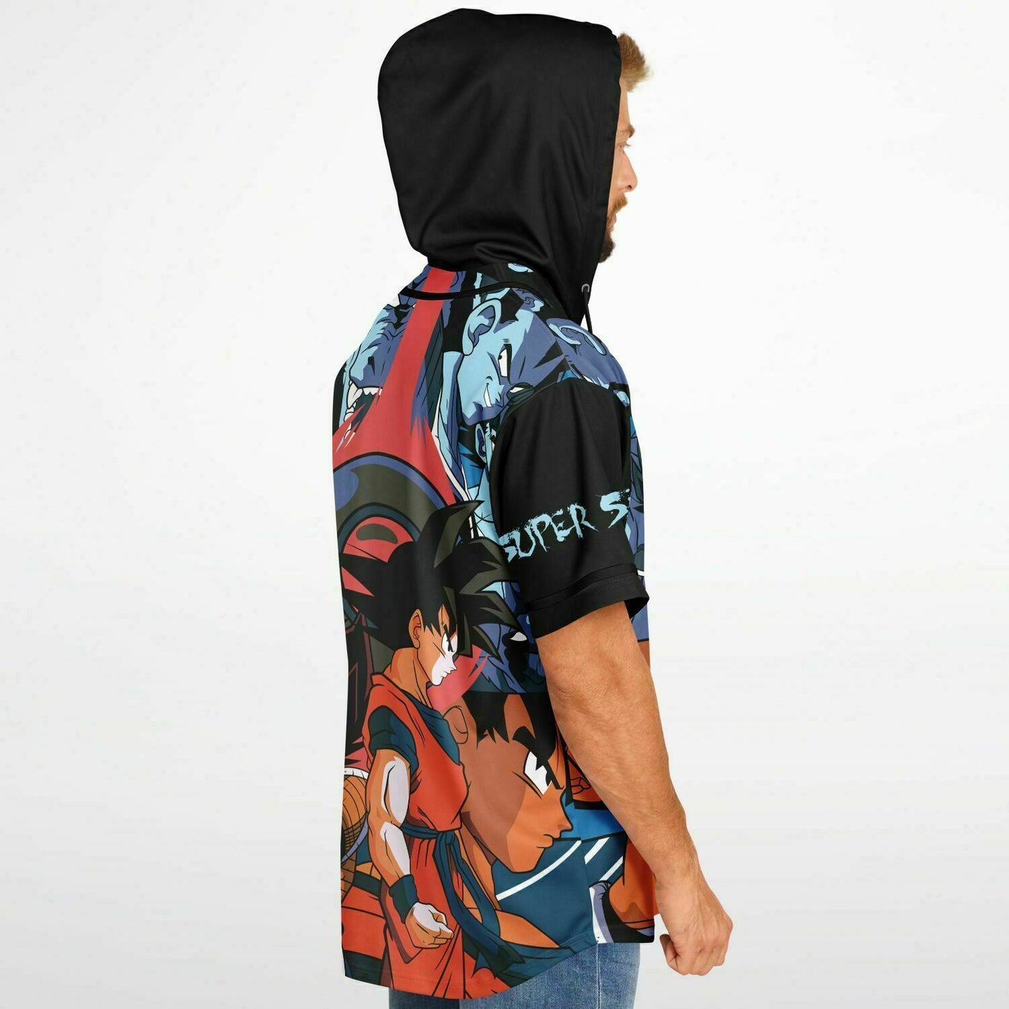 Super saiyan Hooded Baseball Jersey