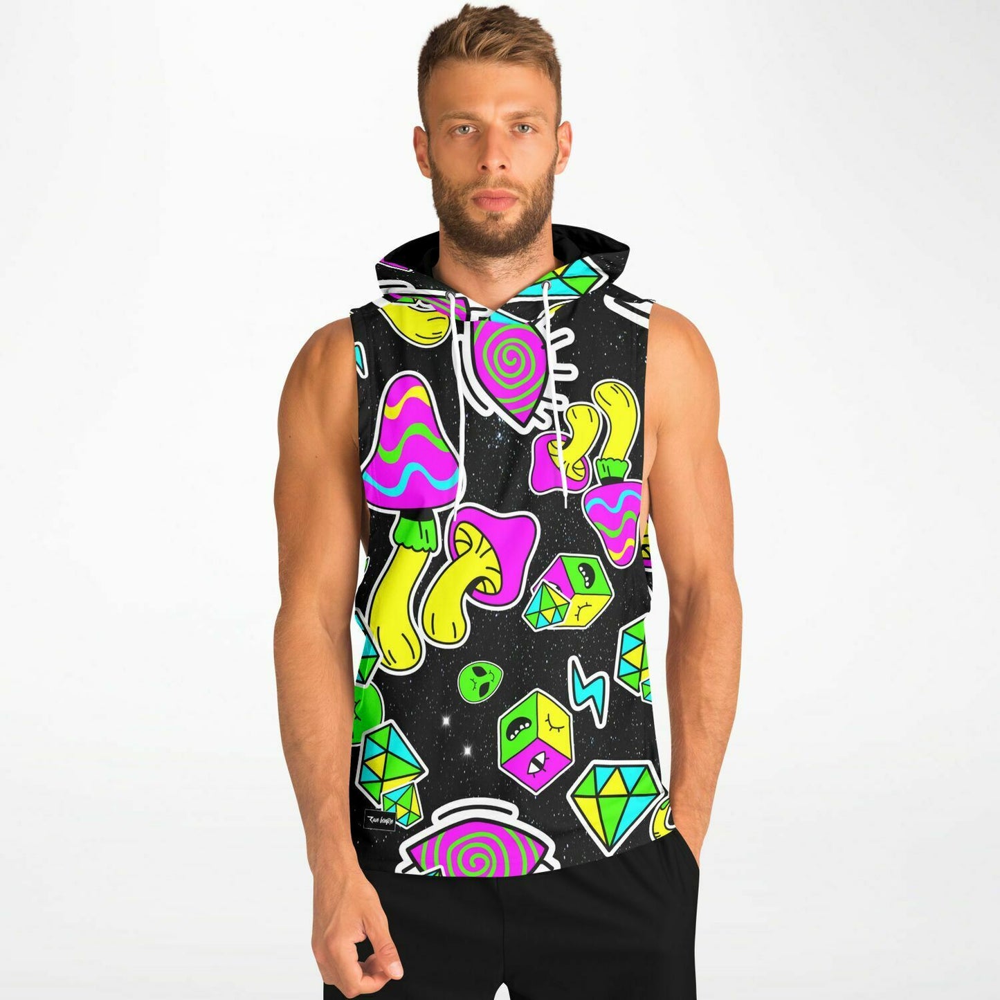 Colorful trippy pattern Sleeveless hoodie