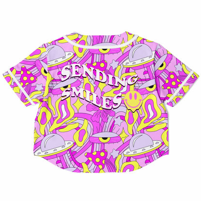 Sending Smiles Cropped Baseball Jersey