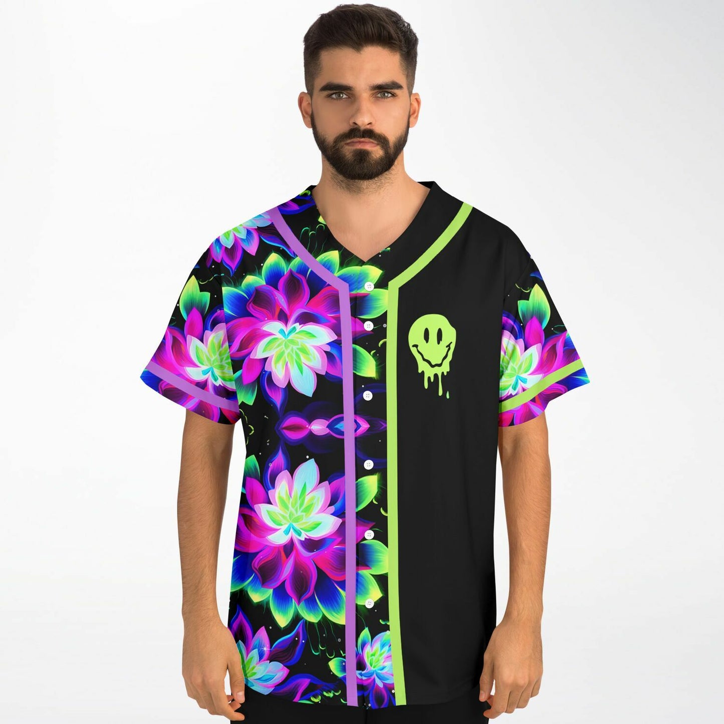 Lotus flowers pattern rave Baseball Jersey