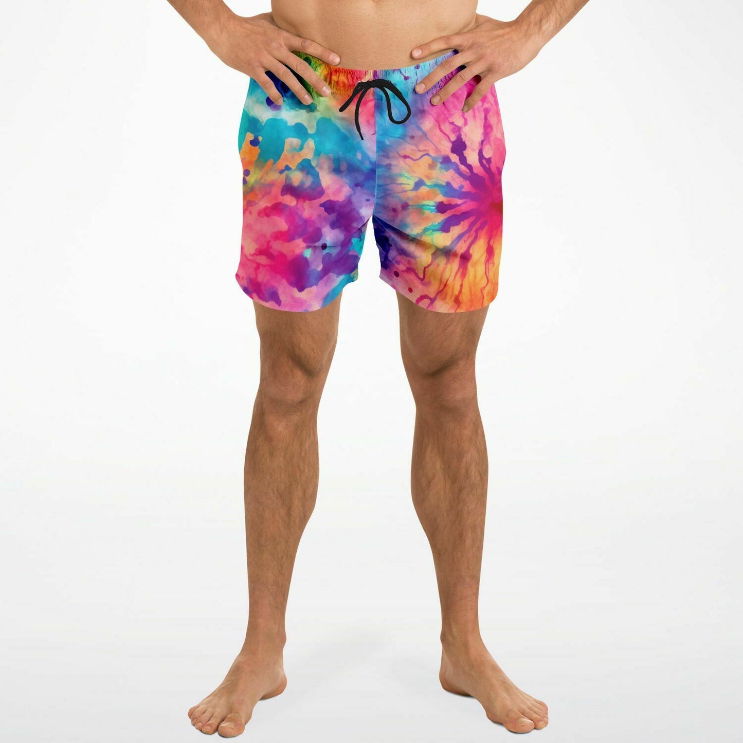 Colorful Tie dye splatter Swim Trunks