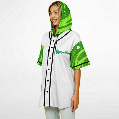 Rick and morty Hooded Baseball Jersey