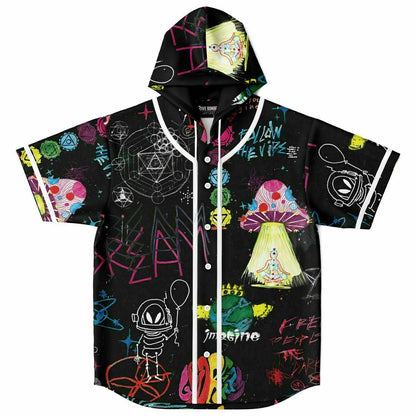 Peace love and wubz Hooded Baseball Jersey