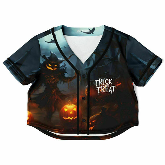Trick or Treat Halloween Cropped Baseball Jersey