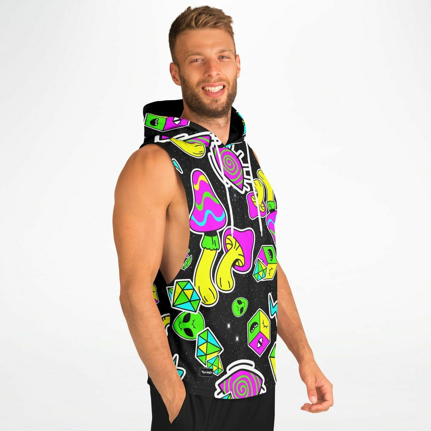 Colorful trippy pattern Sleeveless hoodie