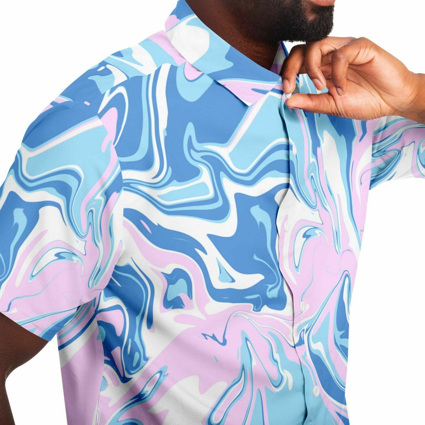 Colorful Acid trip Short Sleeve Button Down Shirt