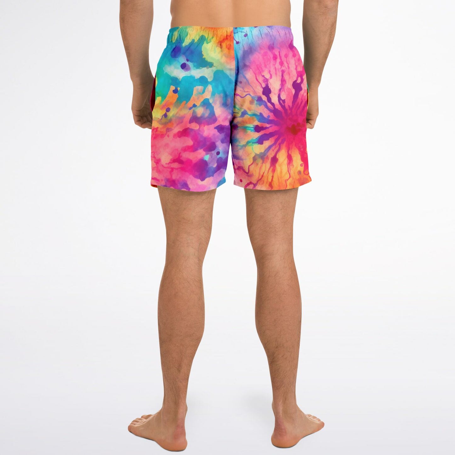 Colorful Tie dye splatter Swim Trunks