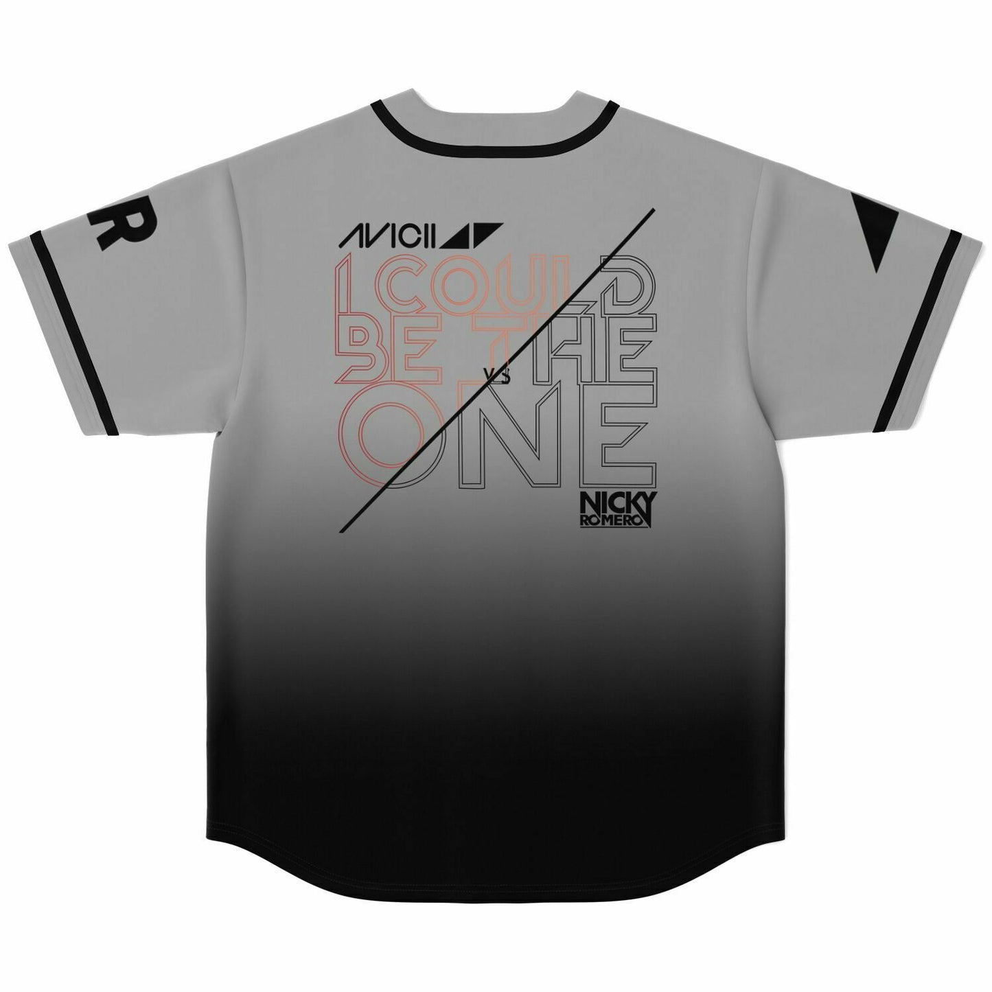 Edwin F Baseball Jersey (Gray and black)