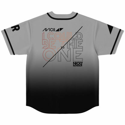Edwin F Baseball Jersey (Gray and black)