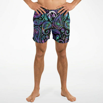 Colorful Paisley Swim Trunks Men (New)