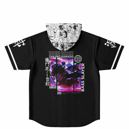 Bass slayer Hooded Baseball Jersey