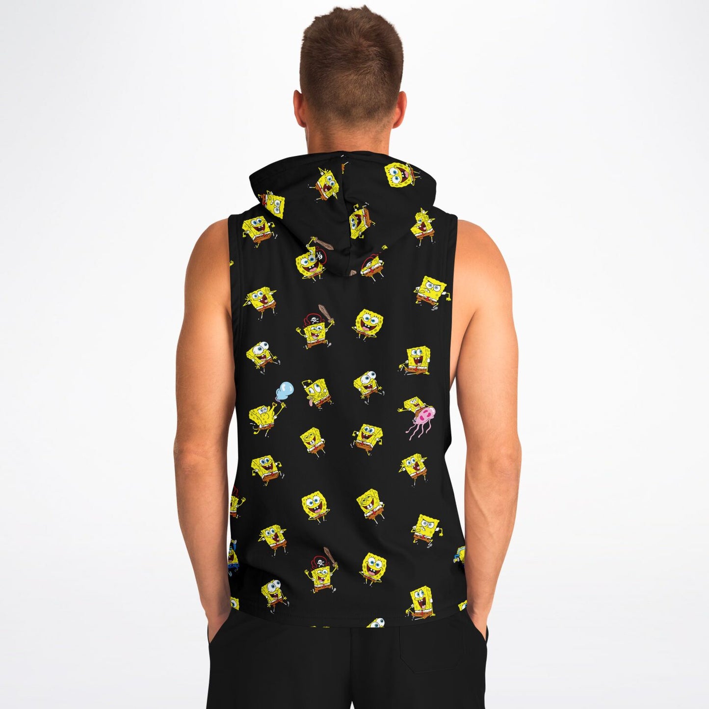 SpongeBob mood Fashion Drop Armhole Hoodie