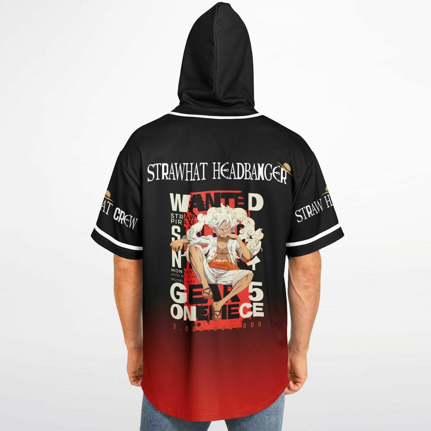 Straw hat crew Hooded Baseball Jersey