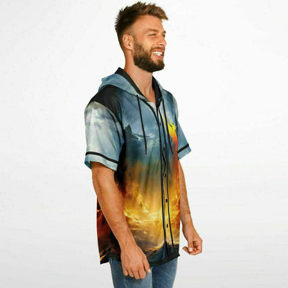 Illenium ice and fire Hooded Baseball Jersey